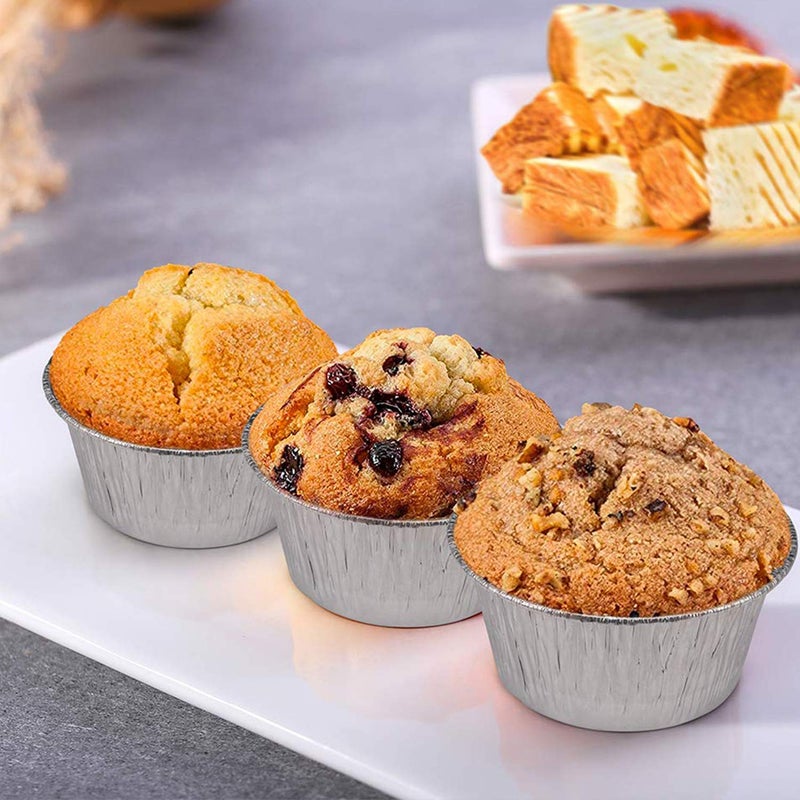Axe Sickle 2 Oz Disposable Baking Cups Tins Foil Pans Cups 70 mL Aluminum Foil Cupcake Bowl Pans for Baking, Roasting, 100Pcs. - Image 5